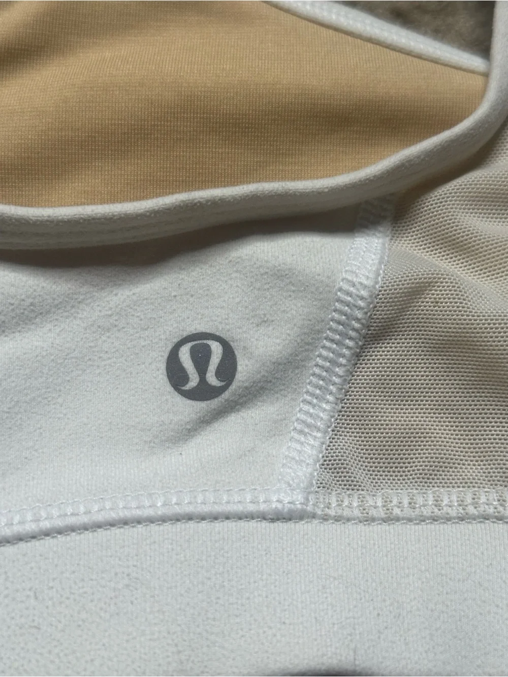 Lululemon White  Soft Cotton Bralette Size 8 pre-owned  – Racerback Comfort
